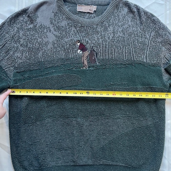 Vtg Shenandoah Golf Sweater Textured Retro Knit Men Sz Large XL Embroidered USA - Picture 6 of 9